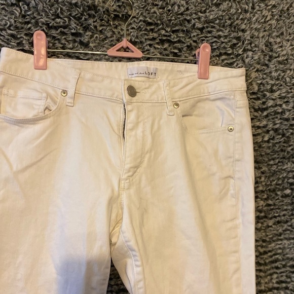 LOFT Women's Modern Skinny Fit White Jeans Stretch Mid Rise Size 6 28 EXCELLENT - Picture 6 of 7